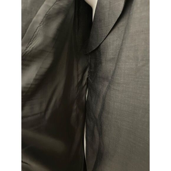 Roger Edwards Black Linen Wrap Dress with Asymmetrical Collar Size 4 - Picture 10 of 12